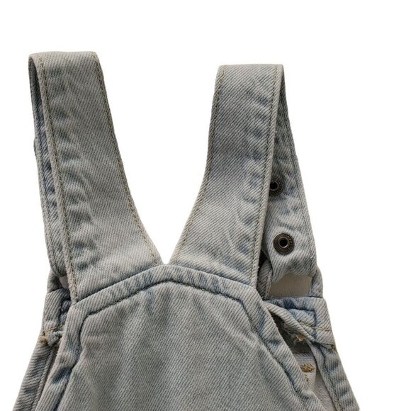 Cotton On Denim Bib Romper Kids Adjust Straps Distress Light Wash Unisex Size 6 - Picture 7 of 10